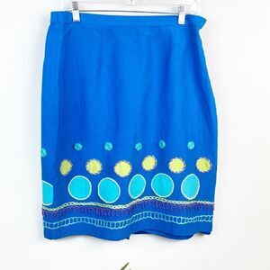 ‎Silk Lore | Blue polka dot skirt Sz L